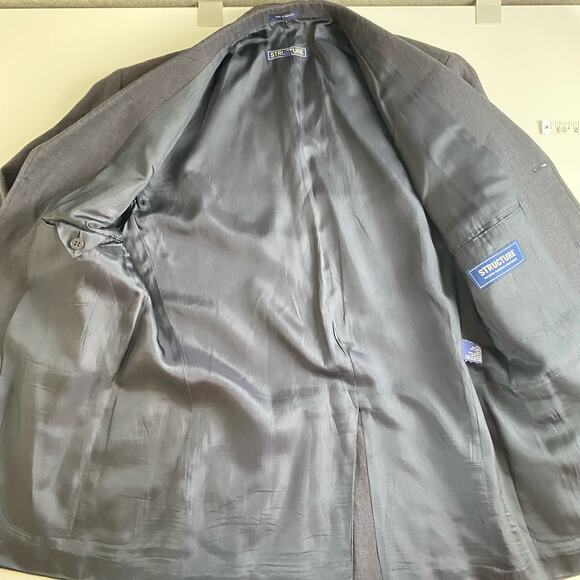 Structure Mens Linen Blazer Sport Coat Size 38 Blue Unstructured Pockets - Picture 15 of 15